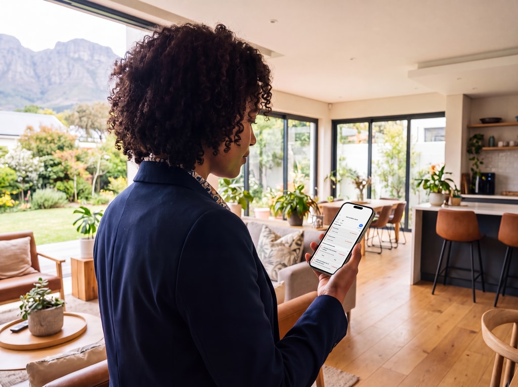 A letting agent checks a bright, furnished home with the PremHQ unit condition check.